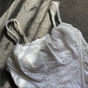 Victoria Secret White Eyelet Corset Bustier Top